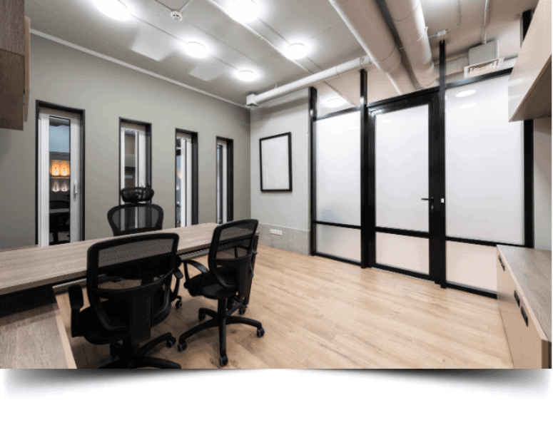 Commercial office electrical work and lighting installation