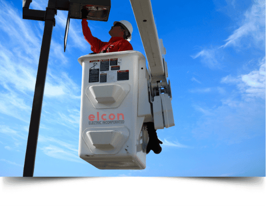 Elcon Electric Night Owl bucket truck lighting service