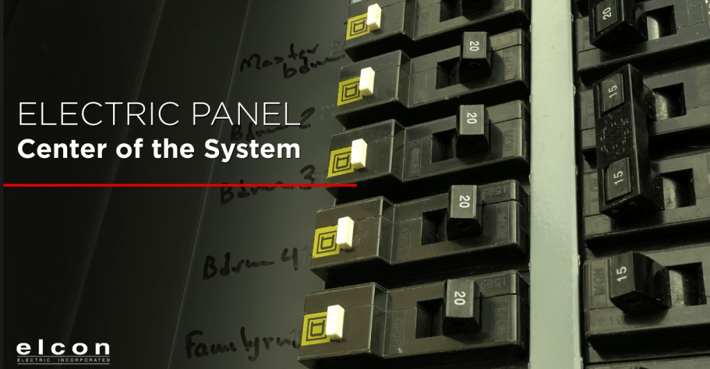 Residential electrical panel with circuit breakers showing the central distribution point of a home’s electrical system