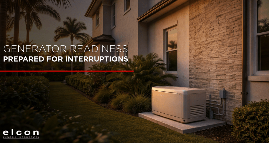 Residential standby generator installed beside a home to provide backup power during outages